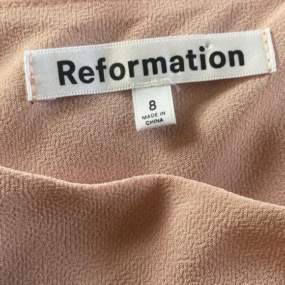 NWT REFORMATION Evelyn One Shoulder Dress Blush Pink 8 - Picture 7 of 8
